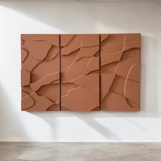 Tableau bois sculpté abstrait 3D
